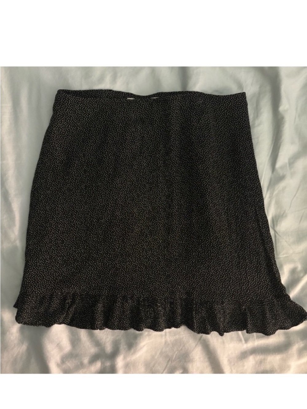 NWOT Abercrombie & Fitch Black Mini Skirt with Subtle White Dot Print